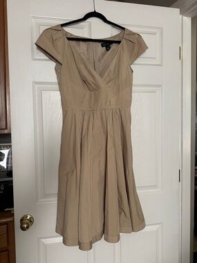 Pink Tartan Classic Beige Fit-and-Flare Dress